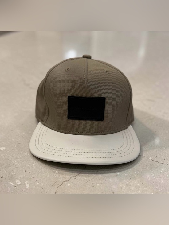 Coach Accessories - COACH Flat Brim Colorblock Baseball Hat‎ Cap - Khaki & Off-White Leather Brim